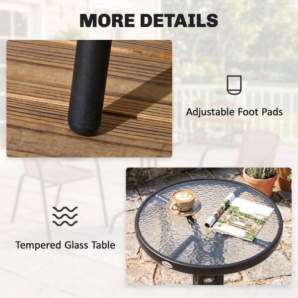 Outsunny 3 Pieces Rattan Bistro Set - Brown