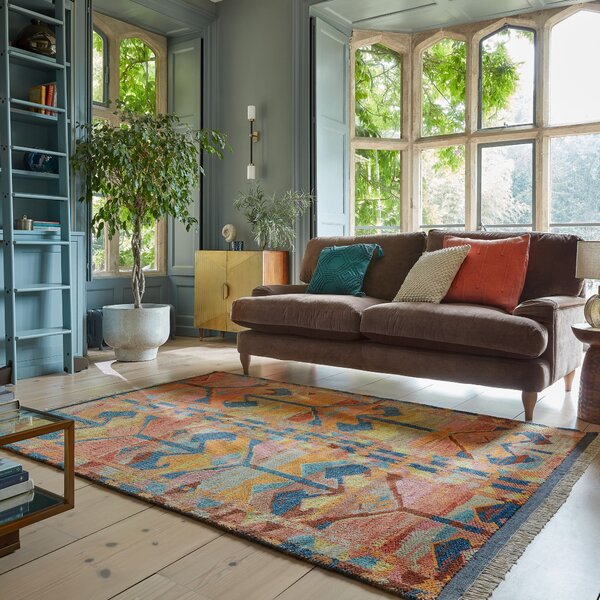 Jaya Premium Hand-Knotted Abstract Wool Rug Multicoloured