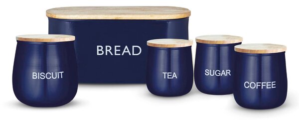 TOWER 5 Piece Round Canister Set Blue