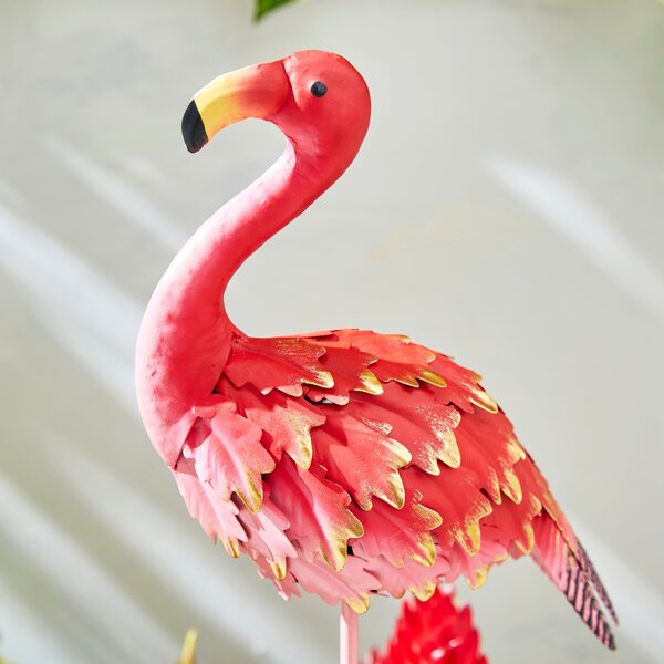 Pink Iron Flamingo Stake