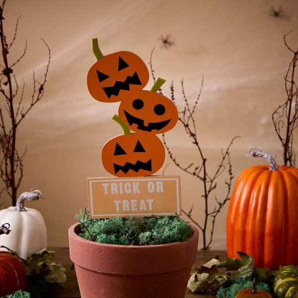 Trick or Treat Pumpkin Sign Orange