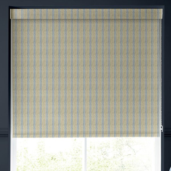 Emily Bond George Stripe Translucent Made to Measure Roller Blind Indigo
