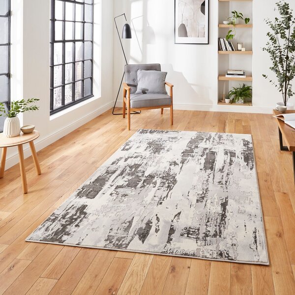 Apollo GR579 Metallic Effect Yarn Rug Grey Ivory