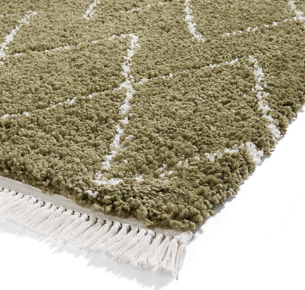 Boho 8280 Shaggy Runner 60cm x 230cm Rug Green