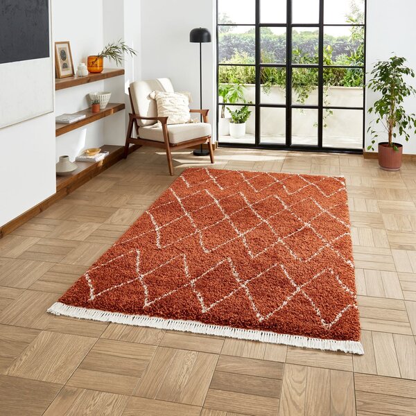 Boho 8280 Shaggy Rug Rust