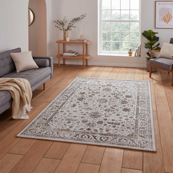 Creation 50112 Metallic Effect Yarn Rug Grey Gold