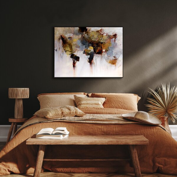 Cedar & Sage Worldwide Abstract Framed Canvas Brown