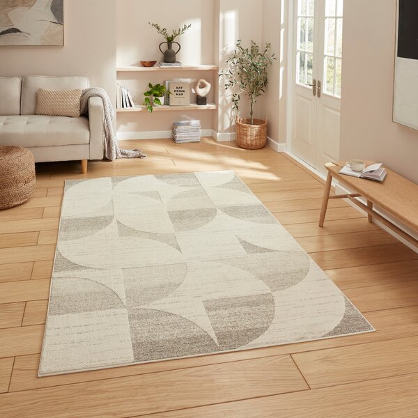 Elio 66747 Multi Textured Pile Rug Beige