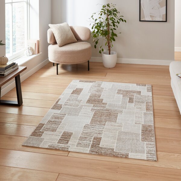 Creation 50178 Metallic Effect Yarn Rug Grey Beige