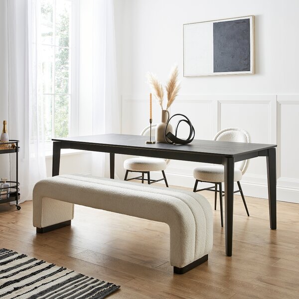 Lucilla Dining Bench, Boucle Boucle Ivory