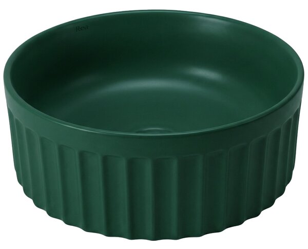 Set: Wall-hung toilet bowl + Countertop washbasin Rea Duo Matcha Matt