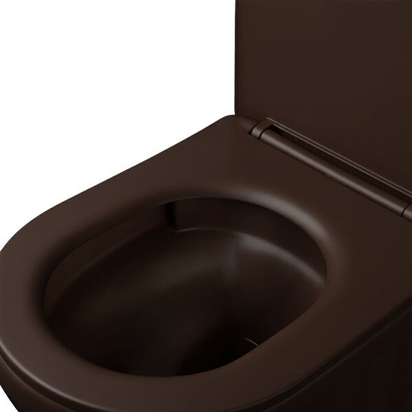 Set: Wall-hung toilet bowl + Countertop washbasin Rea Duo Espresso Matt