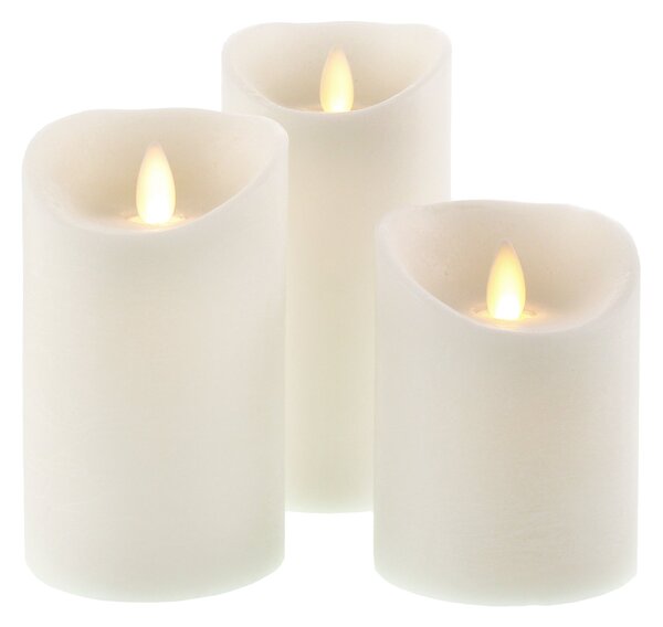 Set of 3 Cosy Cashmere LED Candles Pale Cashmere