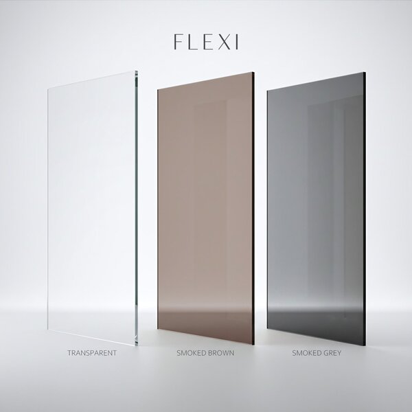 Shower screen Rea Flexi Transparent / Black 100