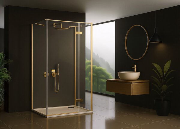 Shower enclosure Rea Atlas 80x80 Brush Gold