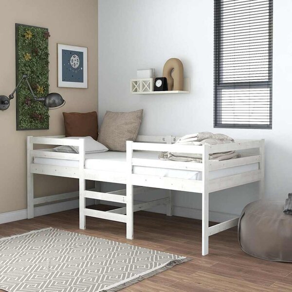 Bed Frame without Mattress White 90x200 cm Solid Wood Pine