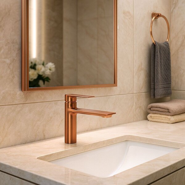 Bathroom faucet REA Storm COPPER BRUSH Low