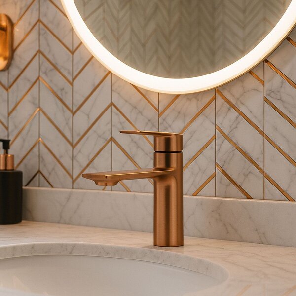 Bathroom faucet REA Storm COPPER BRUSH Low