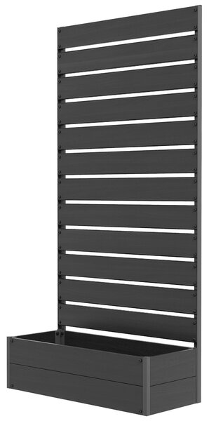 Outsunny Raised Bed for Garden, Planter with Trellis for Climbing Plants, Vines, Planter Box with Drainage Gap, Black