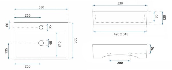 Countertop basin/ Wall hung basin Rea Valeria N