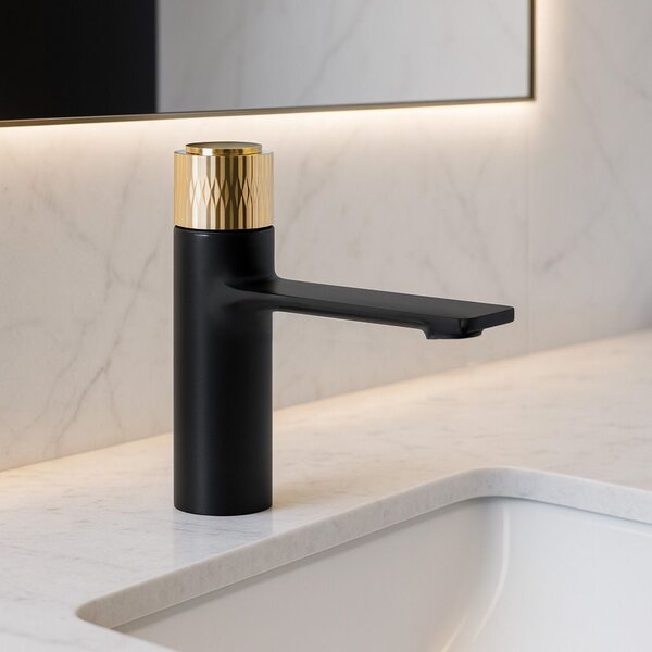 Bathroom faucet REA Storm Black Gold Low