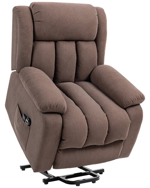 HOMCOM Eight-Point Massage Electric Lift Recliner Chair for Elderly, Power Rise & Recline Armchair with Remote, Dark Brown Aosom UK