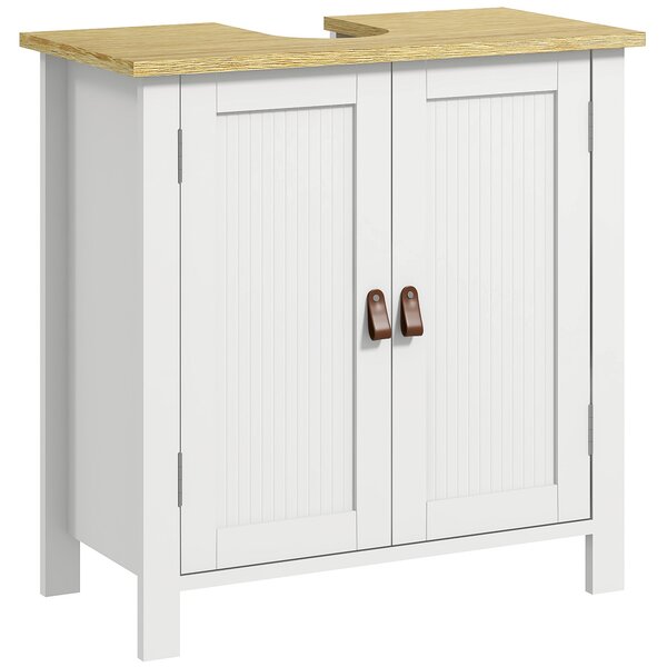 Kleankin Under Sink Bathroom Cabinet for Basin without Pedestal, Space-Saving Design, White Aosom UK