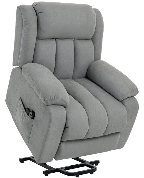 HOMCOM Eight-Point Massage Electric Lift Chair - Light Grey