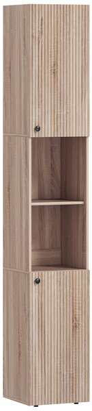 HOMCOM 6-Tier Tall Bathroom Cabinet - Natural