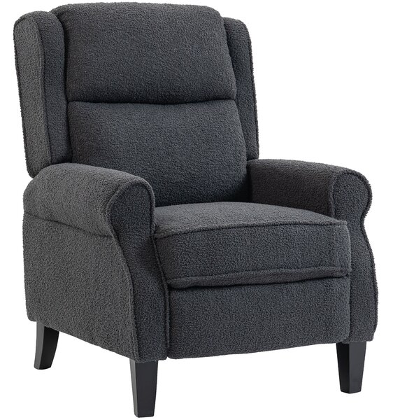 HOMCOM 132° Recliner Armchair, with Extended Footrest - Dark Grey