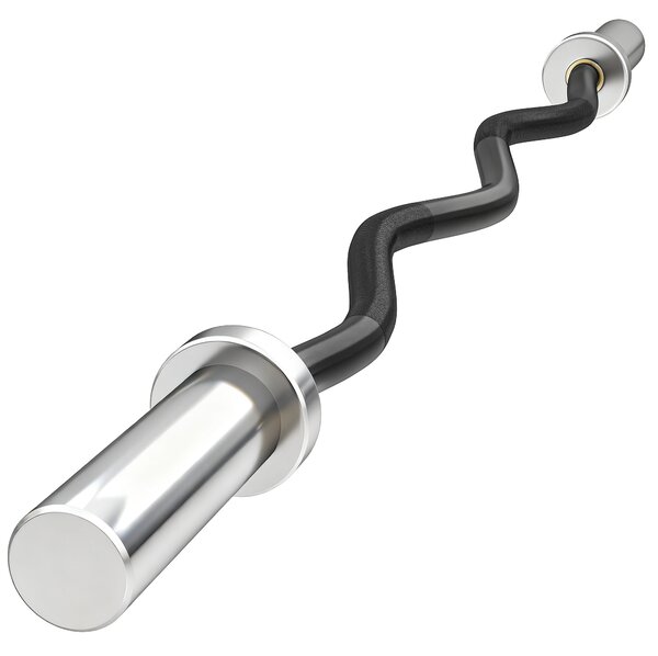 SPORTNOW 4ft Olympic EZ Curl Bar, Barbell Bar for 2" Weight Plates with Non-Slip Hand Grip 120cm