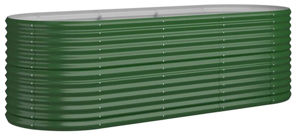 Garden Raised Bed Powder-coated Steel 224x80x68 cm Green