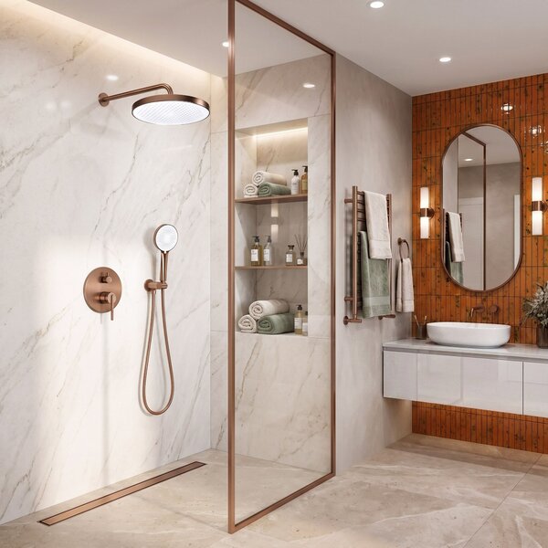 Shower system Rea Grace Brush Copper + BOX