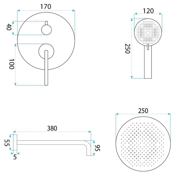 Shower system Rea Grace Titan + BOX