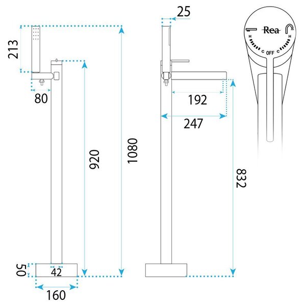 Free-standing faucet Rea Grace Titan