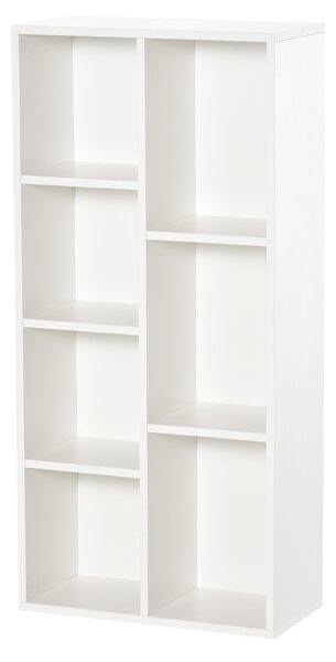 HOMCOM Seven-Cube Bookcase - White Wood Effect Aosom UK
