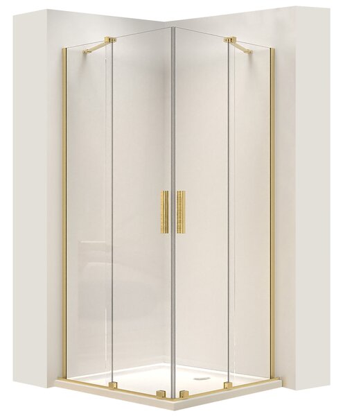 Shower enclosure REA Montana Double Gold Brush 90x90