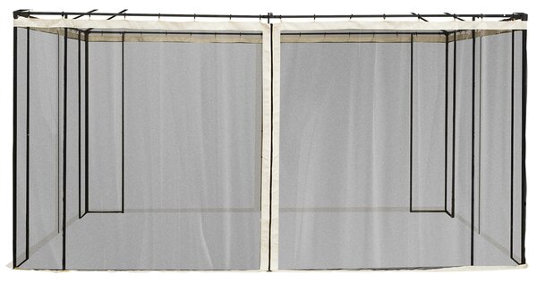Outsunny Universal Mosquito Netting, Replacement Mesh Sidewall for Patio Gazebos & Canopy Tents, 352 x 207cm, Beige