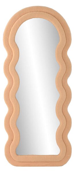 Wall mirror Home ESPRIT Brown Waves Velvet Scandi 75 X 4 X 177 cm