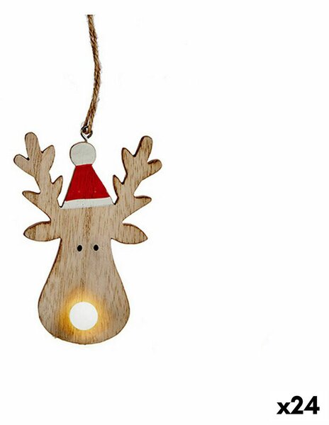 Christmas bauble Reindeer Brown Wood 7,5 x 2,5 x 17 cm (24 Units)