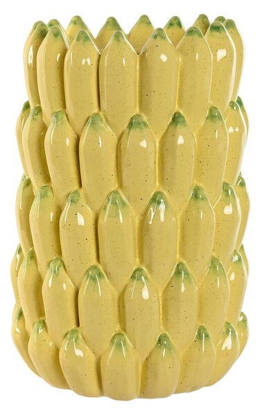 Vase Home ESPRIT Yellow Ceramic Stoneware Tropical 25 x 25 x 38 cm