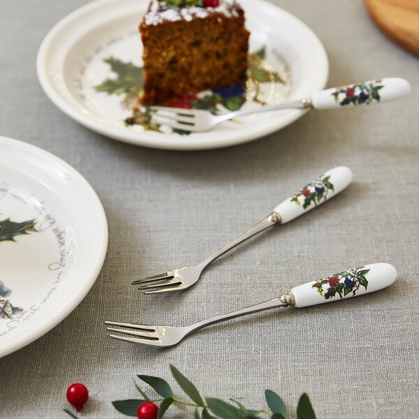 The Holly and the Ivy Set of 6 Pastry Forks