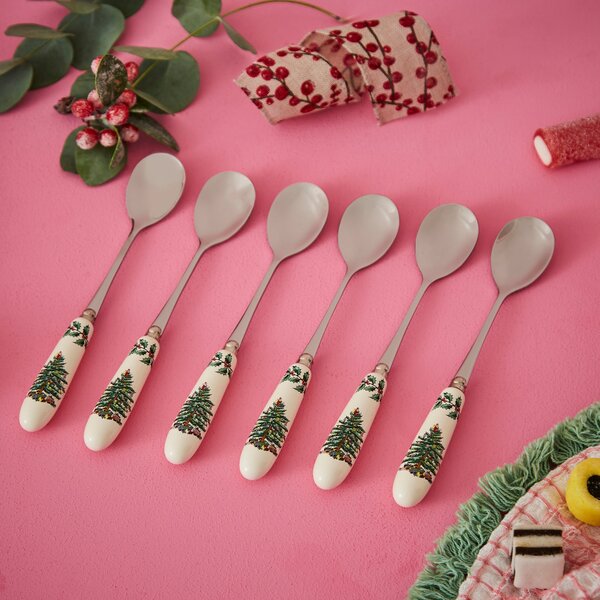 Spode Christmas Tree Set of 6 Tea Spoons