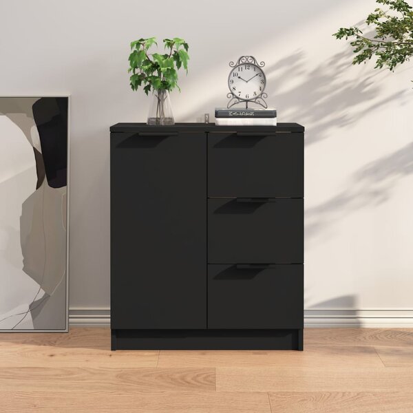 Sideboard Black Engineered Wood