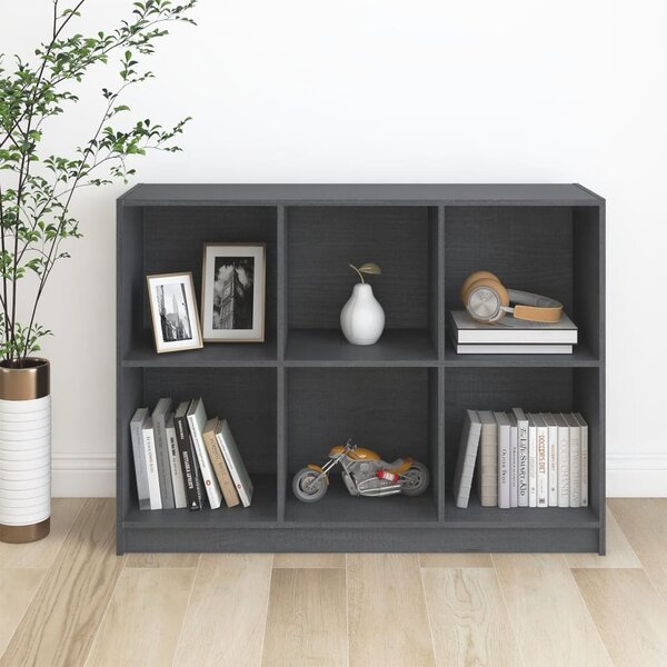 Book Cabinet Grey 104x33x76 cm Solid Pinewood
