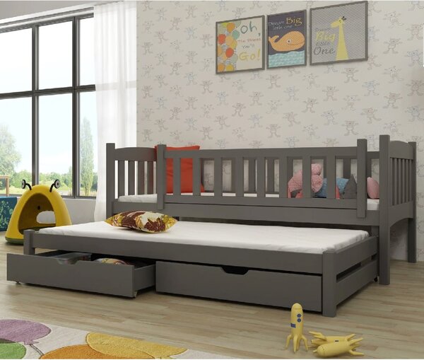 Alcoa Wooden Day Bed Without Mattress And Trundle In Graphite