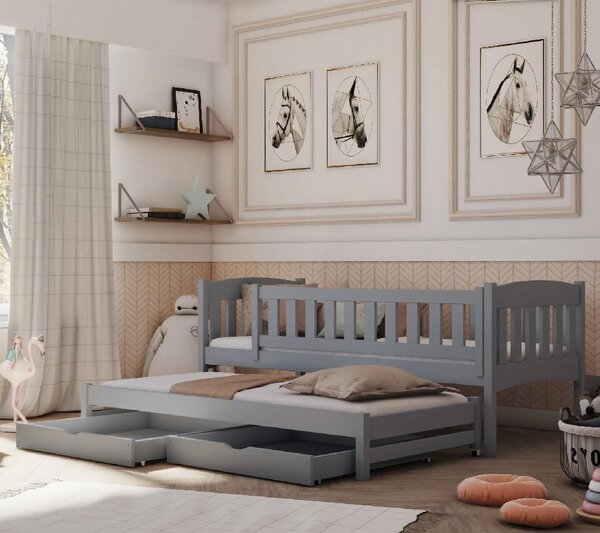 Alcoa Wooden Day Bed Without Mattress And Trundle In Grey