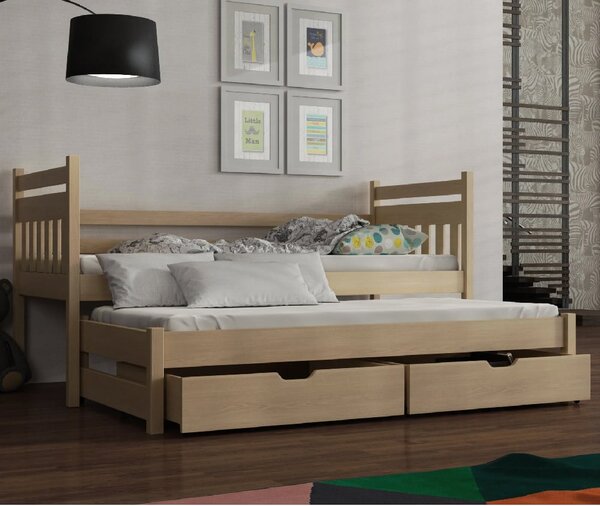 Donna Wooden Day Bed Without Mattress And Trundle In Pine