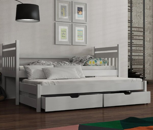 Donna Wooden Day Bed Without Mattress And Trundle In White