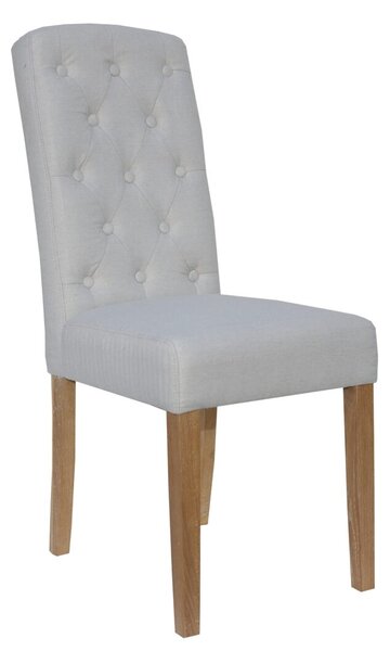Finok 2x Natural Button Back Upholstered Chair